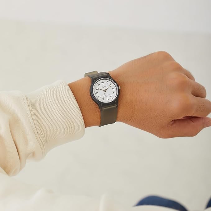 Citizen Q&Q Analog Wristwatch, Water Resistant to 10 ATM, Unisex, Urethane Strap, White x Skeleton