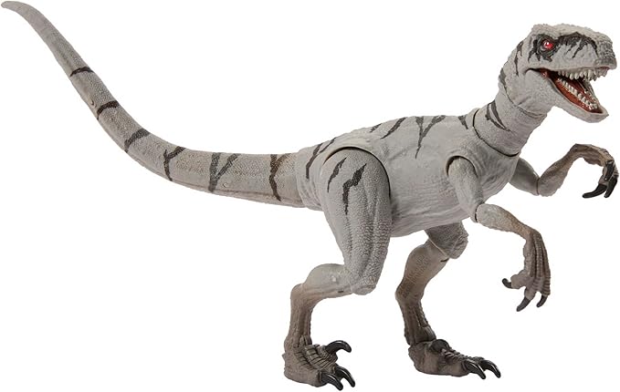 Mattel Jurassic World JDJ06 Hammond Collection Atrochiraptor (Ghost) Figure, Dinosaur, Toy, Moving, Large, Total Length: Approx. 6.9 inches (17.5 cm), Age 8 and Up, Gray