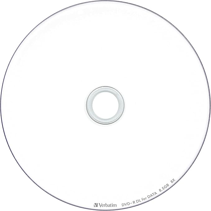 Verbatim DHR85HP10V1 Verbatim Single Recording DVD-R DL 8.5GB 10 Sheets White Printerable Double Layer 2-8X Speed