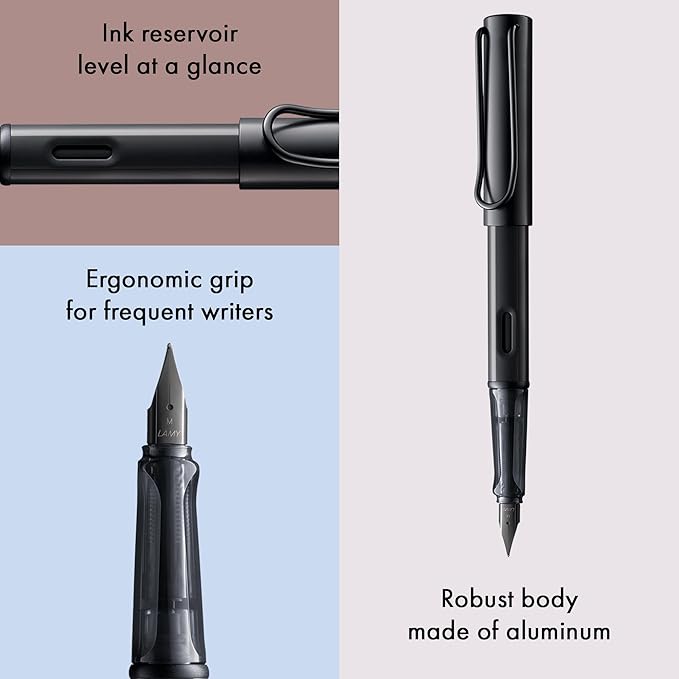 LAMY AL-star Black Fountain Pen - Ergonomic grip and black steel nib Size F