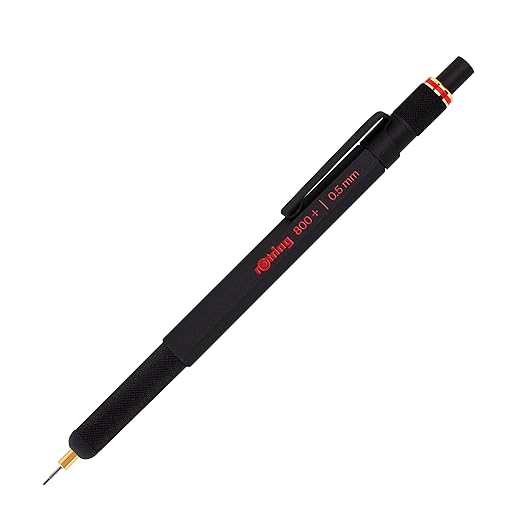 Rotring 800+ Premium Hybrid Mechanical Pencil & Touchscreen Stylus, 0.5mm, Black Barrel