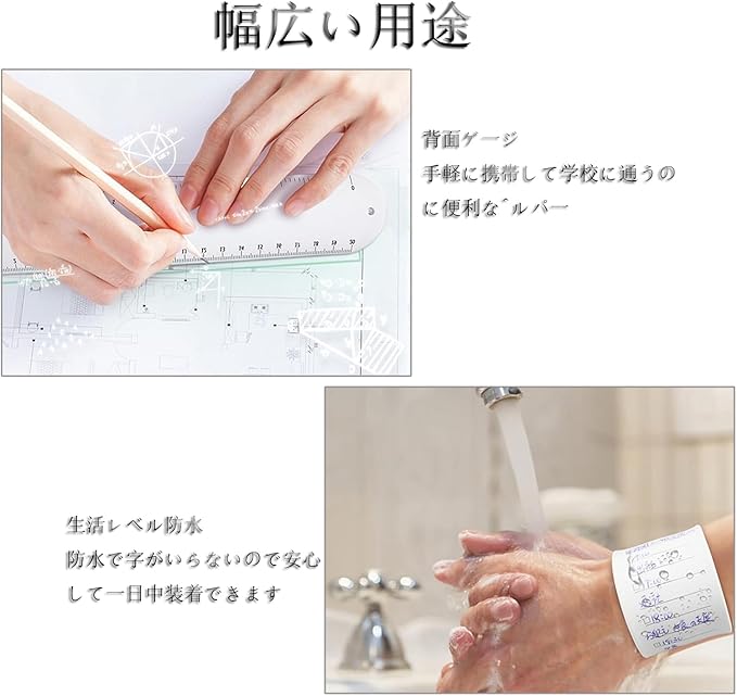 WEMO Wearable Memo - Set of 4 Wrap Around Your Wrist Notes, Wearable Memo Bands, Wrap Around Your Arm, Wrist Notepad, Wristband, Memo, Silicone, Write & Erase, Waterproof to Do Lists