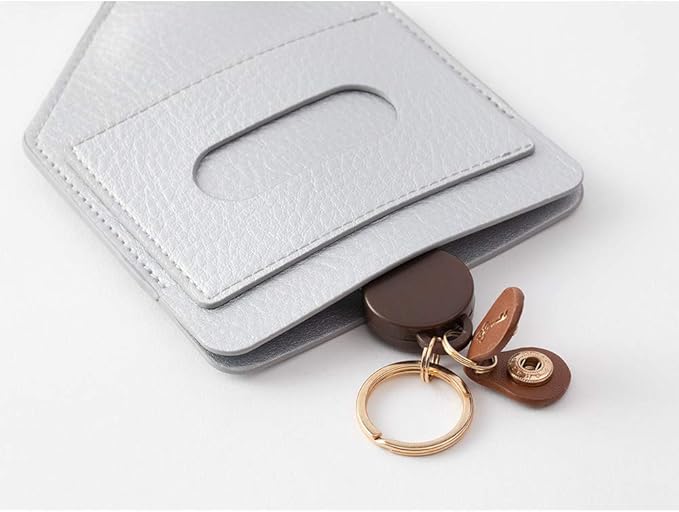 Midori 57463006 Pass Case, Key & Pass Case, 2-Way Reel Included, Silver