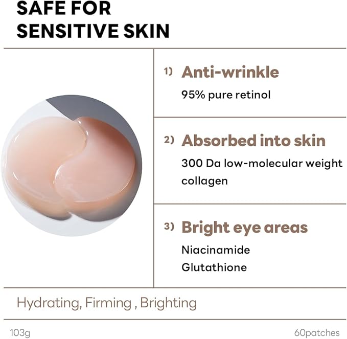 Mediheal Retinol Collagen Eye Ampoule Patch 60P 3.6 oz (103 g), Retinol Collagen Eye Ampoule Patch 60P, 3.6 oz (103 g)