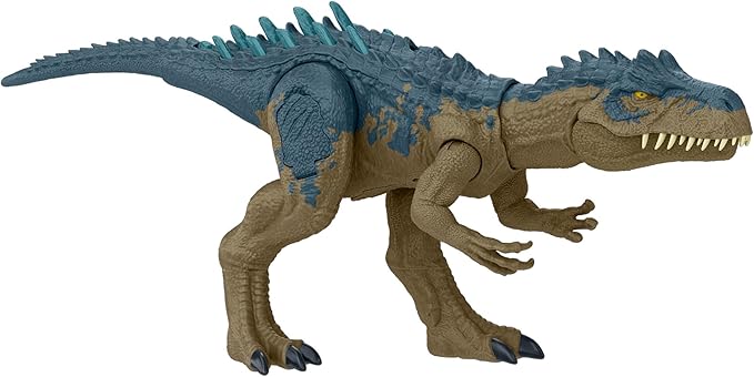 Mattel HRX50 Jurassic World Battle Action! Alosaurus Dinosaur Toy, Total Length: Approx. 17.4 inches (44.1 cm), 4 Years Old and Up