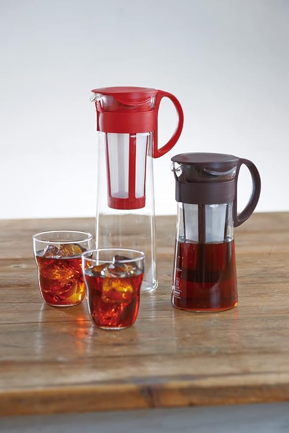 Hario Mizudashi Cold Brew Coffee Pot, Red, Glass, 1 liter