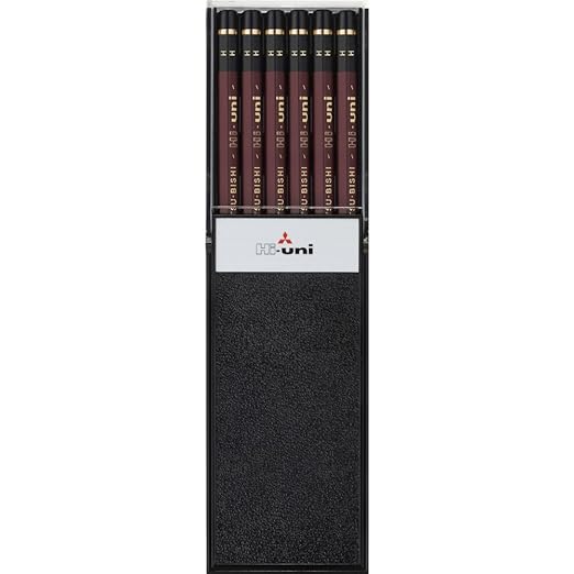 Uni Wooden Pencil, H, Box of 12 (HUH)