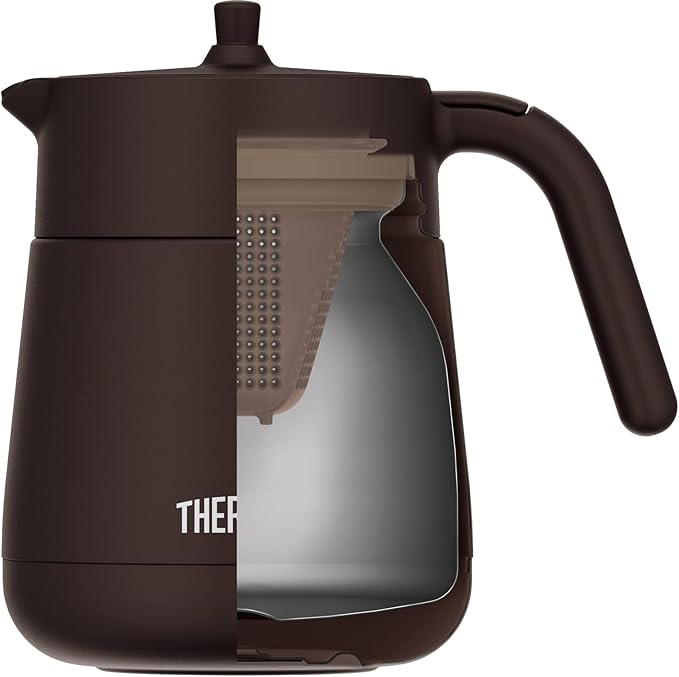 Thermos TTE-700 BW Vacuum Insulated Teapot with Strainer Brown