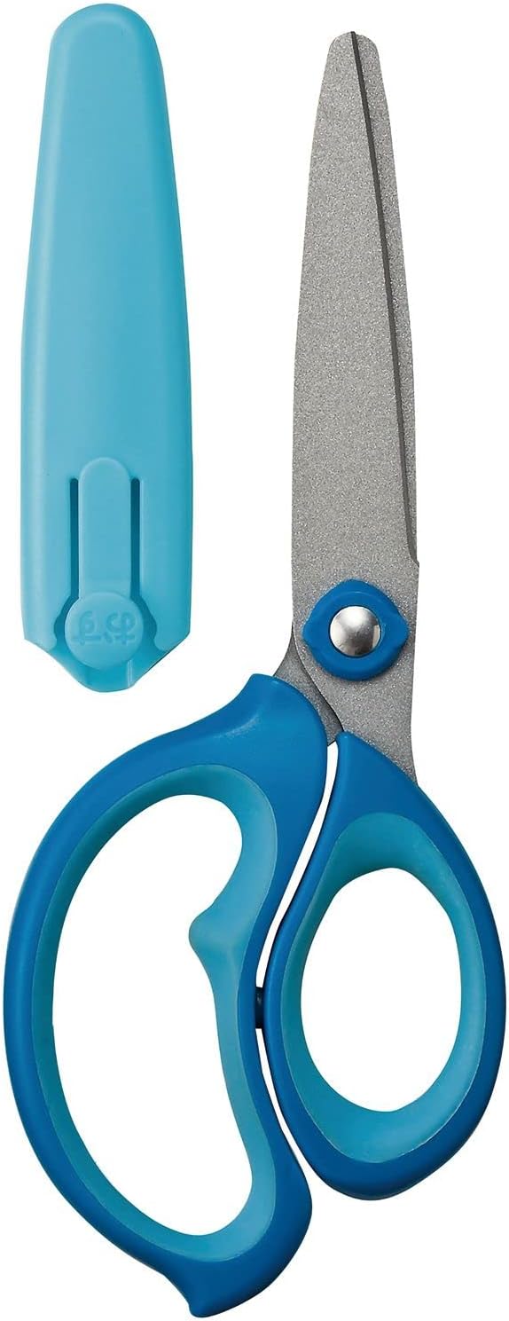 Kutsuwa SS115BL Scissors for School Children Hirakuno Blue