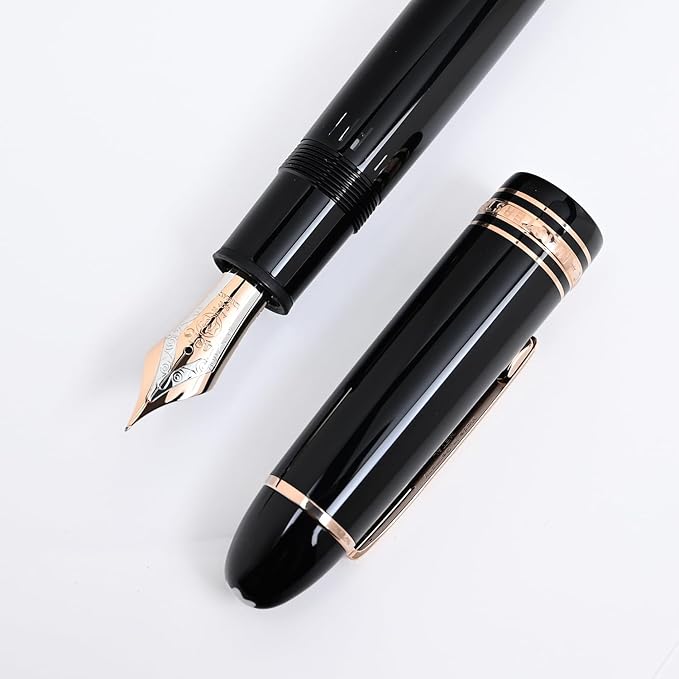 Montblanc Fountain Pen, 132092 (112665), Meisterstück 149, Black x Red Gold, Nib F