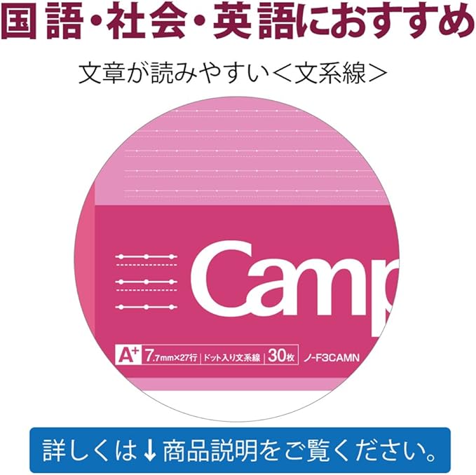 KOKUYO Store Campus Notebooks Semi B5-Dotted, 6Mm Ruled And 0.8Mm Sub-Ruled Memo-Adding Style, 30 Lines X 30 Sheets, Pack Of 5 Cover Colors