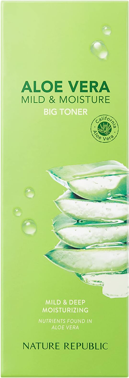 NATURE REPUBLIC OFFICIAL Mild & Moisture Aloe Big Toner, 16.9 fl oz (500 ml), Large Capacity, Bacterial Active Lotion, Thick Texture, Genuine Korean Cosmetics, Beautiful Skin, Daily Care,