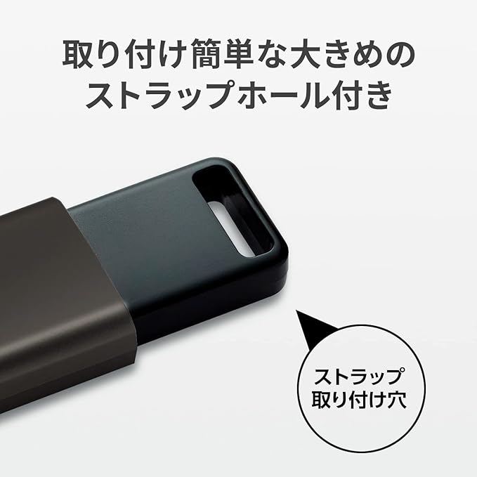 Verbatim Japan USBSLM128GZV1 USB Memory, 128 GB, USB 3.2 (Gen1), Slide Type, Strap Hole, Compatible with Windows and Mac, Black