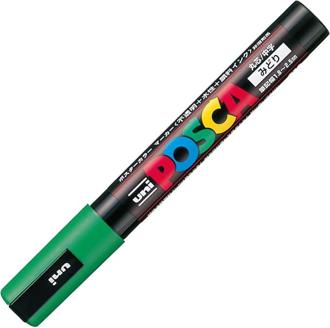 Uni Mitsubishi Pencil Water-based Pen Posca Medium Round Tip Green 10 Pieces PC5M.6
