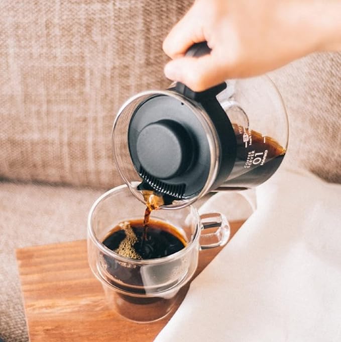 Hario V60 Glass Coffee Server, 450ml, Black (VCS-01B)