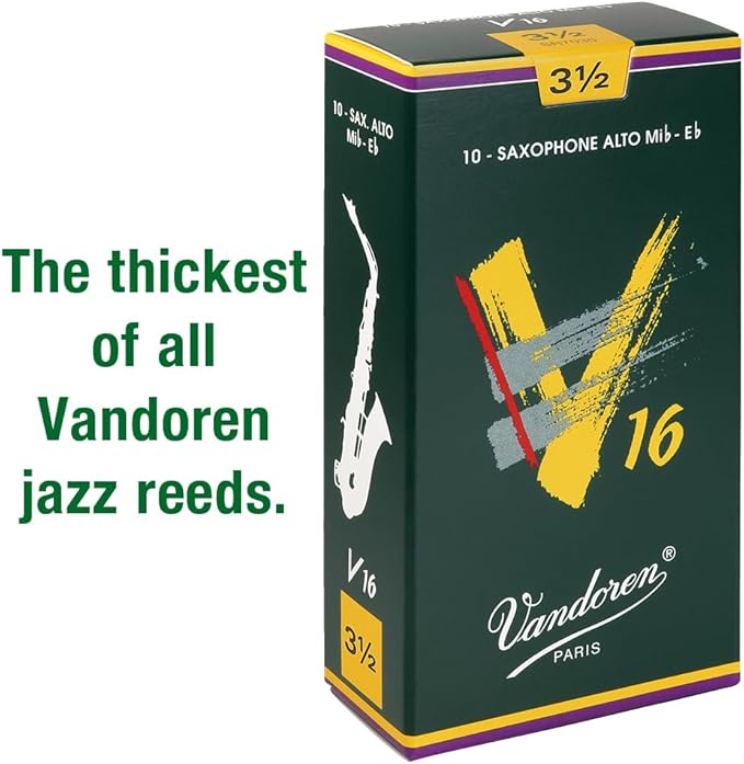 Vandoren Alto Saxophone Reeds V16: 3-1/2 (10 pieces)