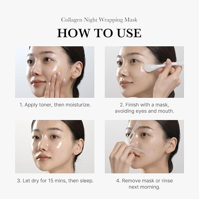 Medicub Collagen Overnight Wrapping Peel Off Facial Mask Pack - Elasticity & Hydration Care, Reduces Sagging & Dullness - Hydrolyzed Collagen For Glowing Skin - Korean Skin Care, 75ml