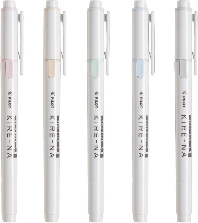 Pilot PILOT SKIW-1-5C2 Highlighter, KIRE-NA, Pale Tone Color, 5 Color Set