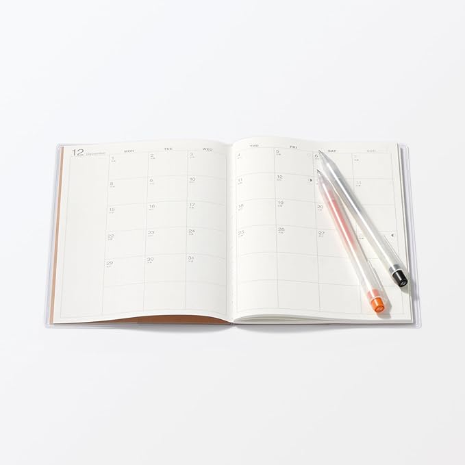 MUJI 84854491 2026 B6 Monthly Planner, Starts on December 2025