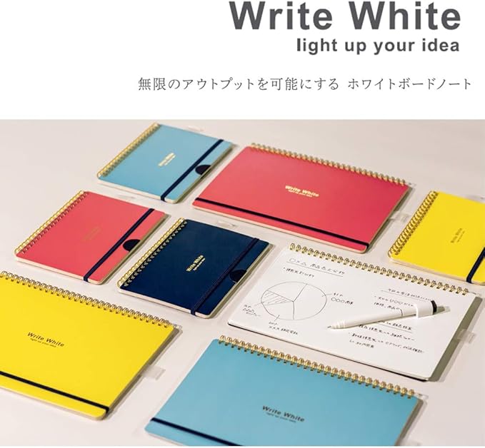 Gakken Sta:ful BD12011 Write White Whiteboard Notebook, B5, Red