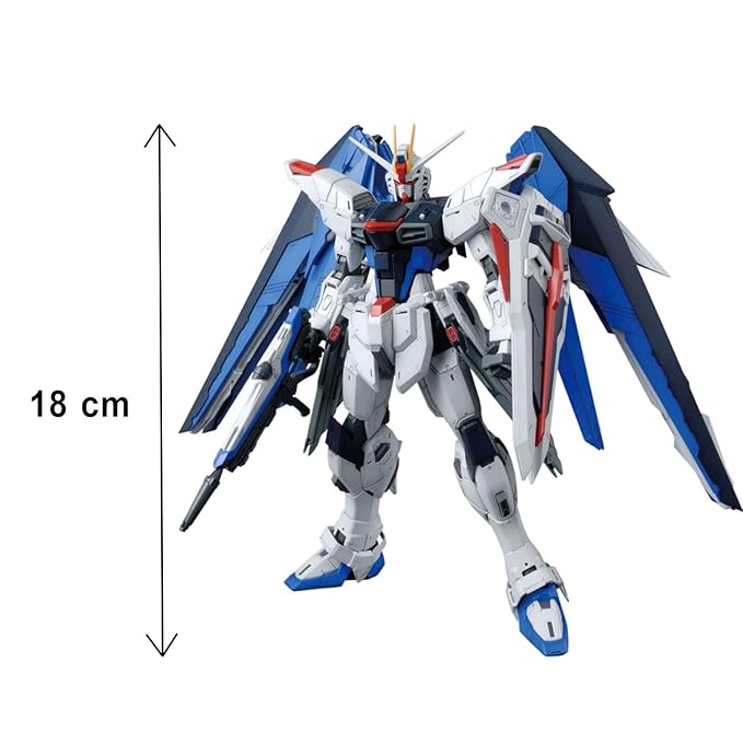 BANDAI Mg Mobile Suit Gundam Seed 1/100 Freedom Gundam Ver 2.0 Plastic Model Action Figure Ama Mo1 Lacerta Saber Ma M2 O Lups Beam Rifle Laminate Anti Shield Robot Mecha Bandai