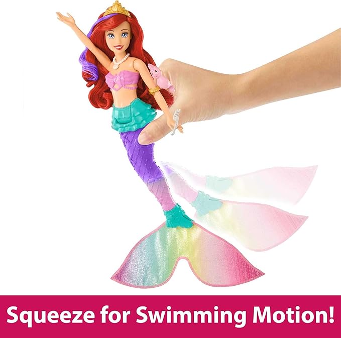Mattel HPD43 Disney/Disney Princess Ariel and Play Together! Mermaid, Doll, Movable Tail Fin, Dress Up Doll