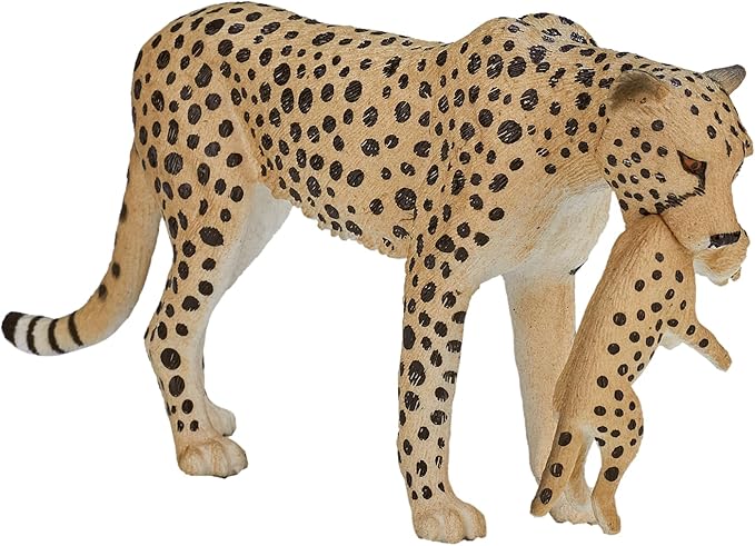Mojo Cheetah Female with Cub Toy Figure