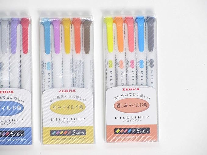 Zebra Mildliner Broad, Fine highlighter pen set, 20 Pastel Color set (Assorted)