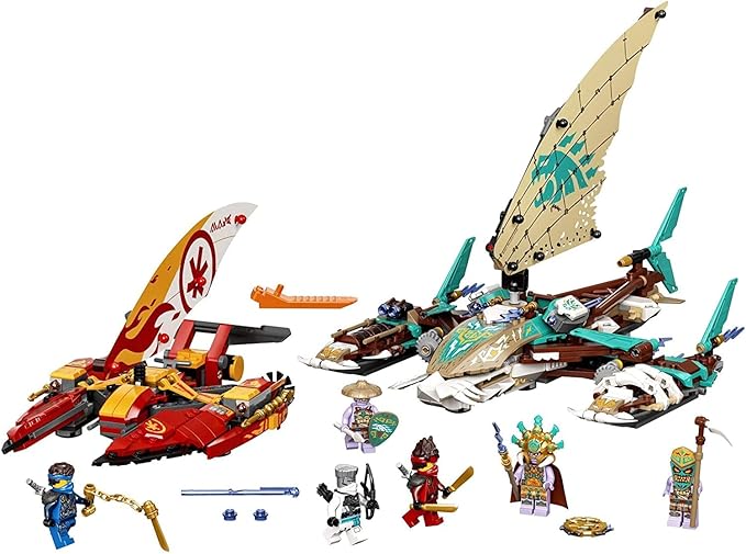LEGO Jamian Toys Lego Nin-Jago Catamaran Sea Battle 71748 Building Kit;Nin-Ja Playset Featuring Catamaran Toys & Nin-Jago Kai|Jay And Zane Best Gift For Kids Who Love Creative Play New 2021 (780 Pcs)Brown