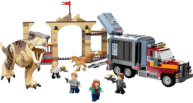 LEGO Jurassic World T. Rex & Atrociraptor Dinosaur Breakout 76948 (466 Pieces)|Multicolor