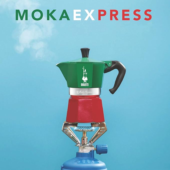 Bialetti Mocha Express Italy 3 Cup Open Fire (Coffee Maker, Espresso Maker, Makinetta)