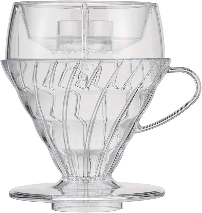 HARIO PDA-1524-T V60 Drip Assist Set, Pete Ricata Model, For 1 to 4 Cups, Coffee Support Equipment, Transparent, Made in Japan