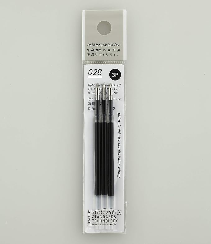 Nitoms STALOGY S5211-2P Ballpoint Pen Refill, Gel Ink, 0.5mm, Black