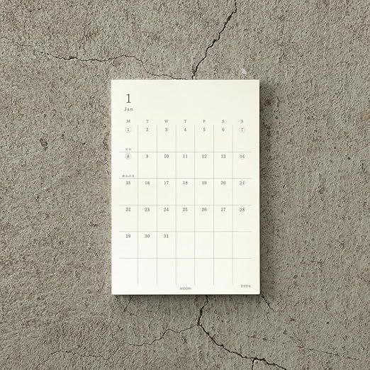 Midori 22278006 MD Notebook Diary, Notebook Stickers, 2024, M, Monthly (Starts December 2023) (S (Seal)