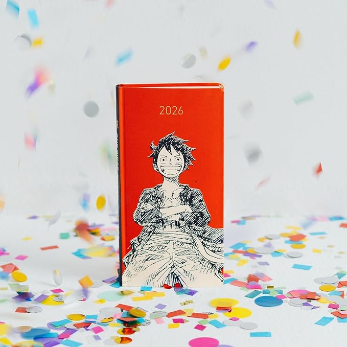 Hobonichi Notebook, 2026 Weeks, One Piece Magazine, Luffy Straw Straw, Red, Starts From January, Weekly Notebook, Weekly Left, Slim, Vertical