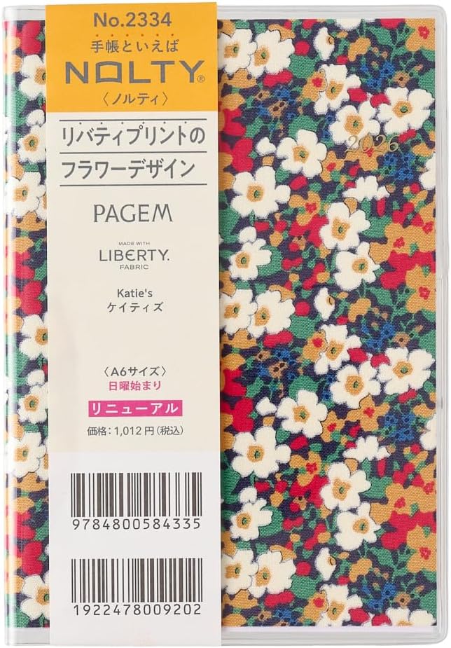 Noritsu Pagem Notebook, 2026, A6, Monthly Liberty Print, Katies 2334 (Begins November 2025)