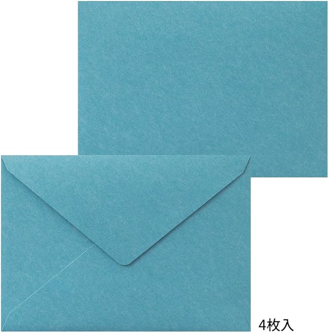 Midori 86463006 Letter Set, Letterpress, Frame Pattern, Blue,