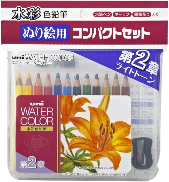 Uni Mitsubishi Pencil Watercolor Pencil Uni Watercolor Compact 12 Colors Chapter 2 UWCNCS12C2