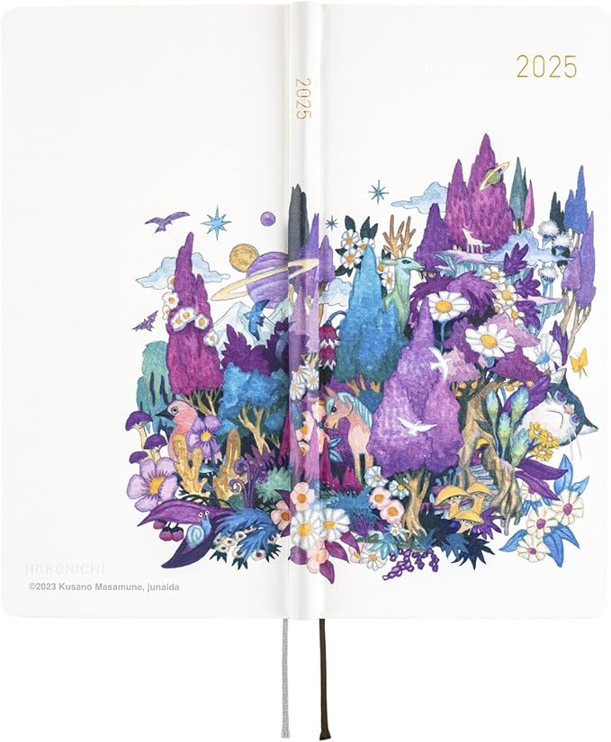Hobonichi 2025 Weeks, English Version, Masamune Kusano x Junaida, Purple Night, Beginning in January, Weekly Notebook, Weekly Left, Slim Vertical
