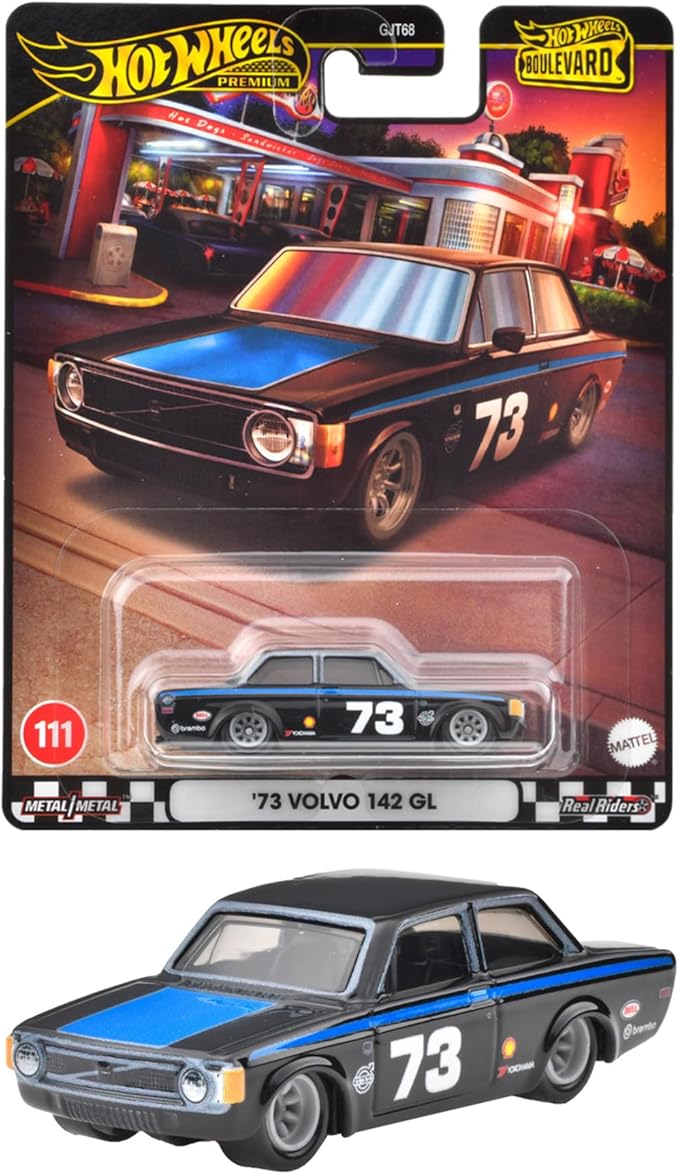Hot Wheels HRT79 Boulevard '73 Volvo 142GL Vehicle Toy Mini Car 3 Years Old Black