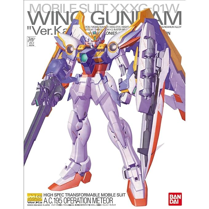 Bandai MG New Mobile Senki Gundam W Endless Waltz Wing Gundam Ver.Ka 1/100 Scale Color Coded Plastic Model