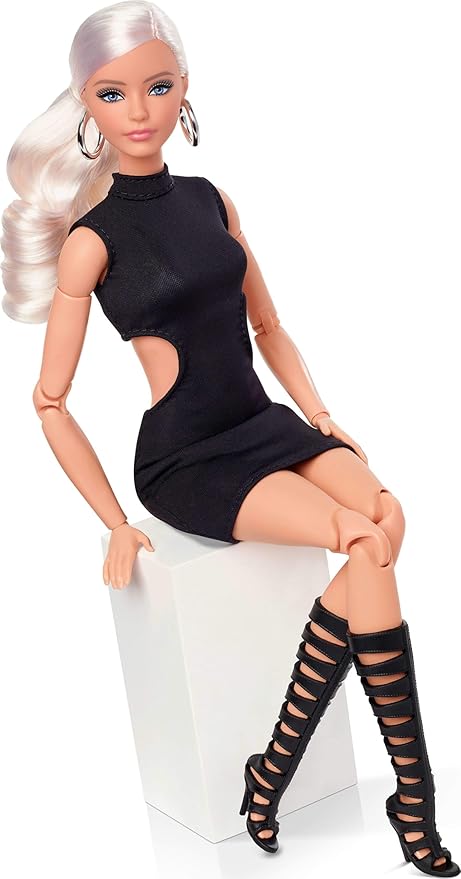 Barbie Basic Platinum Blonde Signature Black Theme Doll House Barbie Doll 6 Years Old and Up JBH71