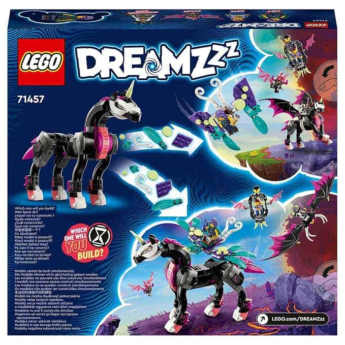 LEGO DREAMZzz 2-in-1 Pegasus, Build 2 Types of Horse Toy, Includes Zoey, Nova and Nightmare King as Mini Figures from the TV Show, Creative Animal Toy for Children, Boys and Girls 71457