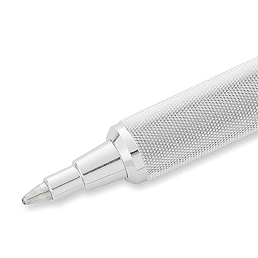 Rotring Rapid Pro Ballpoint Pen for Drawing, Sketching & Writing, Medium Point, Blue Ink Refill, Silver Metal Body