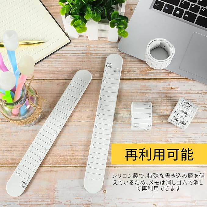 WEMO Wearable Memo Pad 2 Pack Wristband Memo Wrap Around Your Arm Wrist Band Memo Waterproof Easy to Carry Not Fall Off