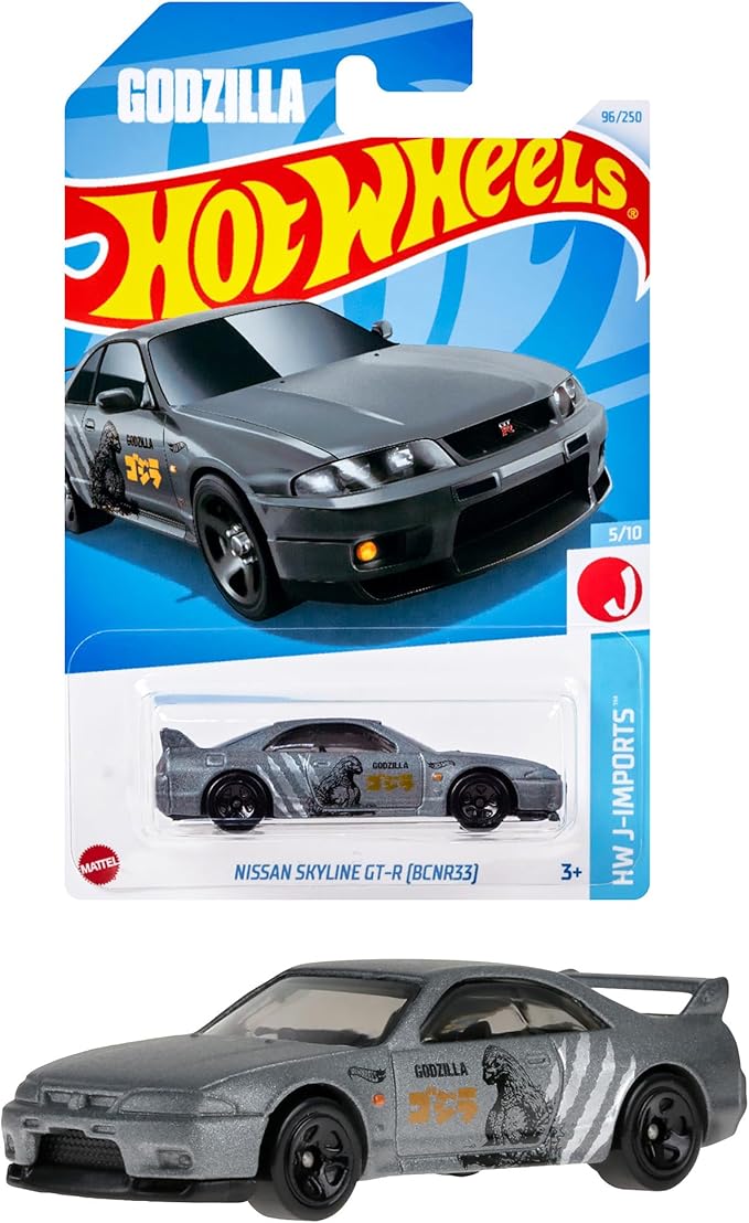 Hot Wheels HXR26 Basic Car, Nissan Skyline GT-R (BCNR33) Vehicle Toy, Mini Car, Ages 3 and Up, Gray