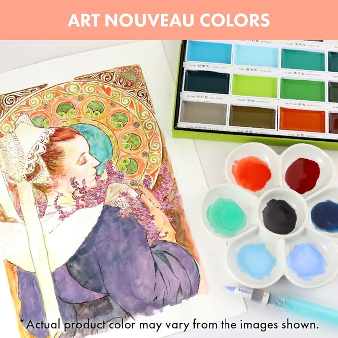 Kuretake MC20/24V/NW Art Nouveau Paints, 24 Colors
