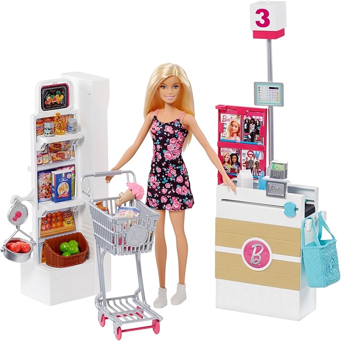 Barbie and Pretend Play Supermarket Set Barbie Doll House Pretend Play