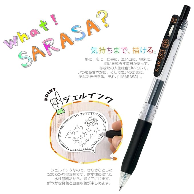 Zebra Gel Ballpoint Pen Sarasa Clip 0.3 Black 5 P-JJH15-BK5