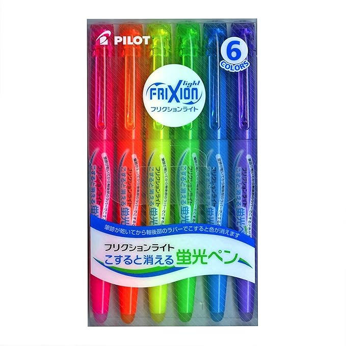 Pilot Frixion Light Fluorescent Ink Erasable Highlighter Pen,Multi-coloured
